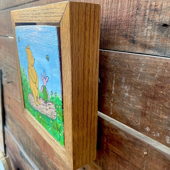 Acrylic Painting Hand Made Winnie The Pooh and Piglet, Nursery, Baby Shower - Picture 2 of 8